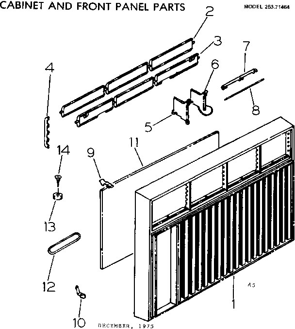 Cabinet and front panel parts