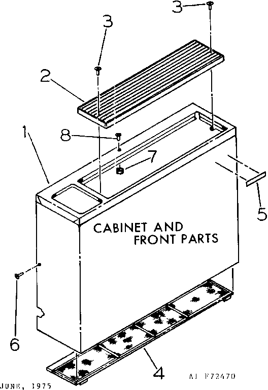Cabinet and front parts