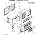 Kenmore 25373180 cabinet and front parts diagram