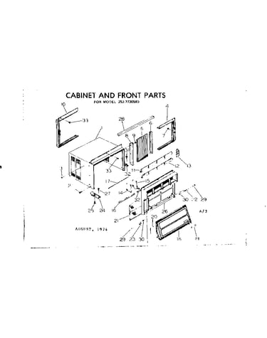 Cabinet and front parts