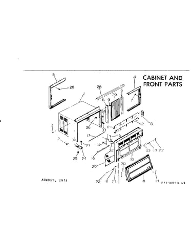 Cabinet and front parts
