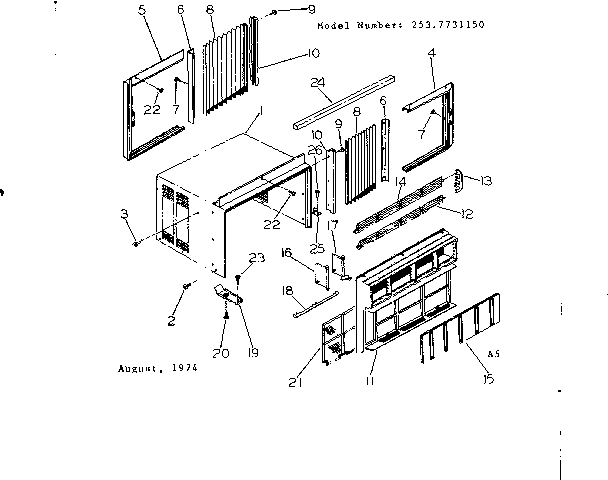 Cabinet and front parts