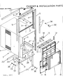 Cabinet and installation parts