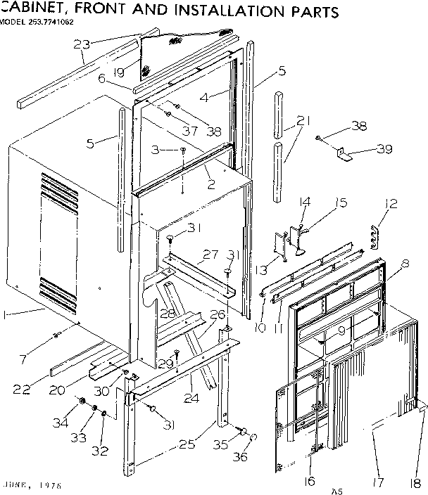 CABINET FRONT AND INSTALLATION PARTS