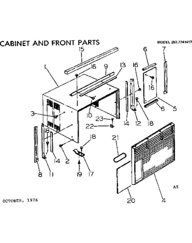 Cabinet and front parts