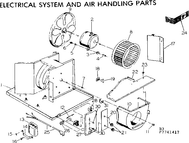 Electrical system and air handling parts