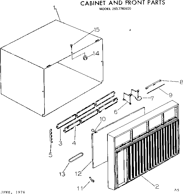 Cabinet and front parts