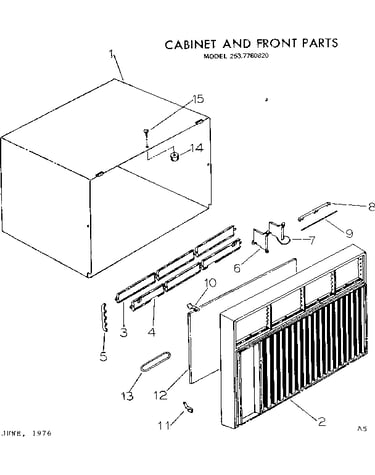Cabinet and front parts