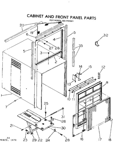 Cabinet and front panel parts