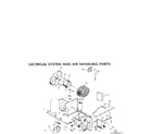 Kenmore 2537761451 electrical system and air handling parts diagram