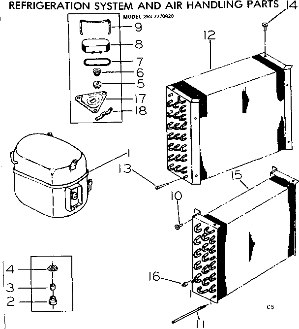 Refrigeration system and air handling parts