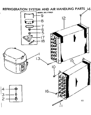 Refrigeration system and air handling parts