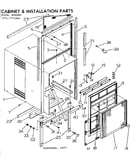 Cabinet and installation parts