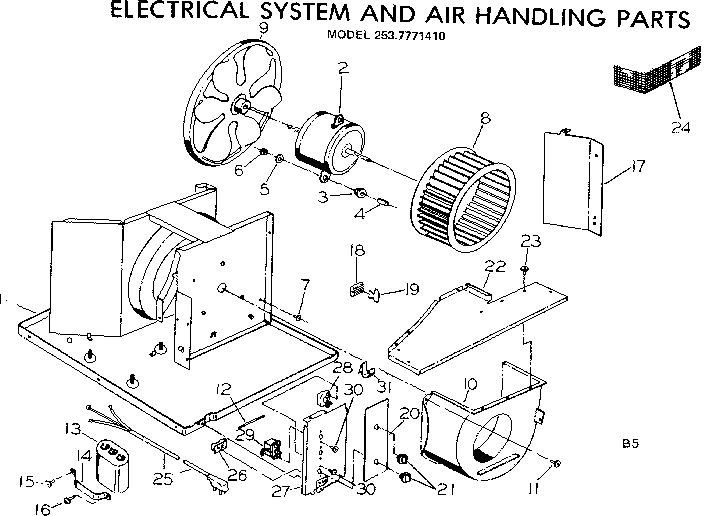 Electrical system and air handling parts