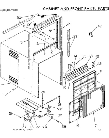Cabinet and front panel parts