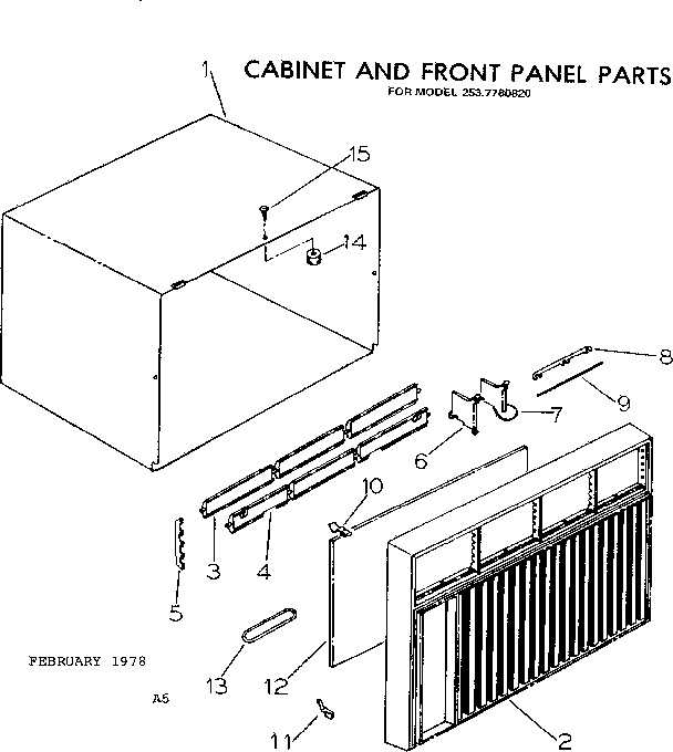 Cabinet and front panel parts