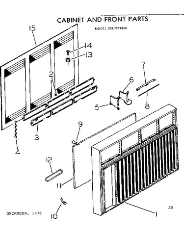 Cabinet and front parts