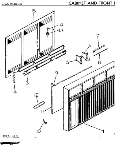 Cabinet and front parts