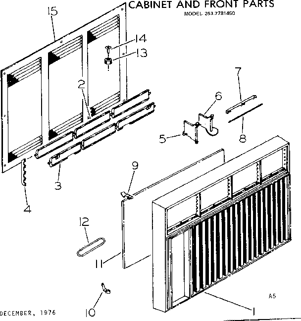 Cabinet and front parts