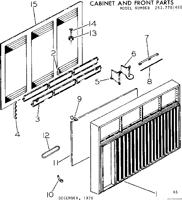 Cabinet and front parts