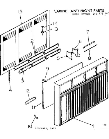 Cabinet and front parts