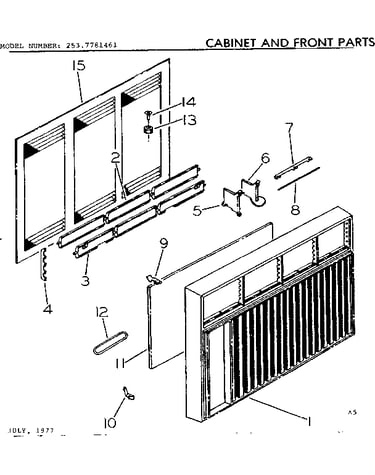 Cabinet and front parts