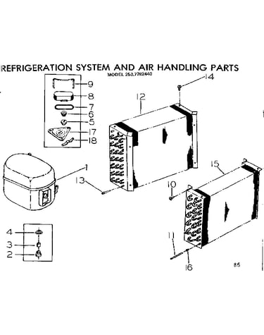 Refrigeration system and air handling parts