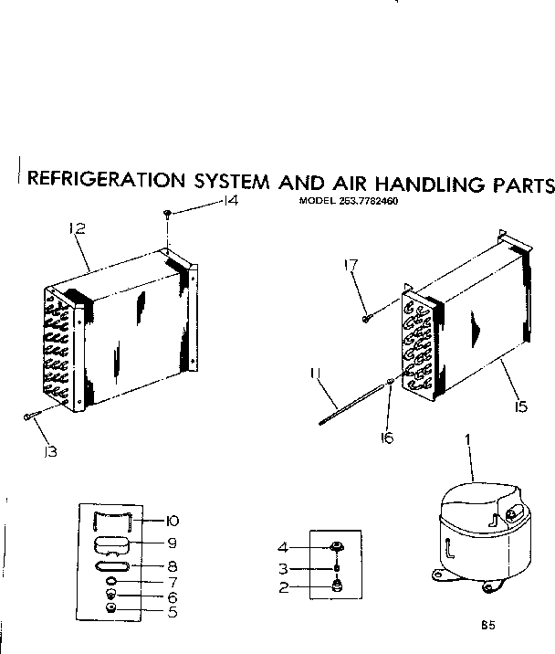 Refrigeration system and air handling parts