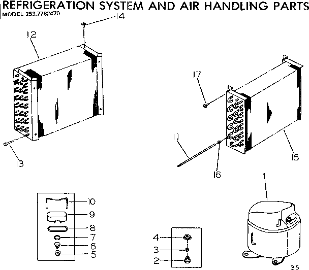 Refrigeration system and air handling parts