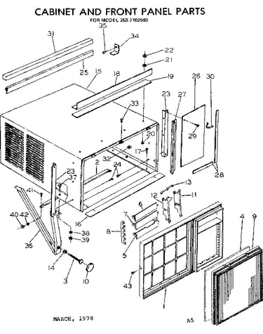 Cabinet and front panel parts