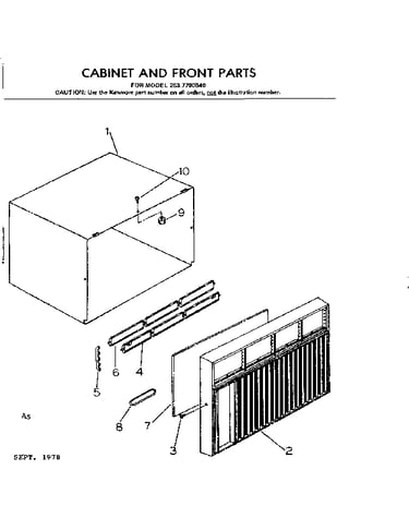 Cabinet and front parts