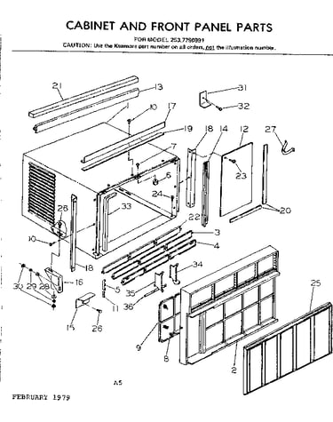 Cabinet and front panel parts