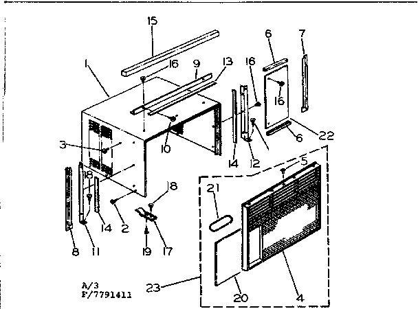 Cabinet and front panel parts