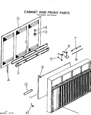 Cabinet and front parts