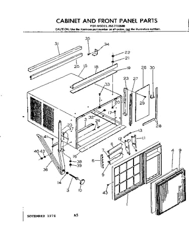 Cabinet and front panel parts