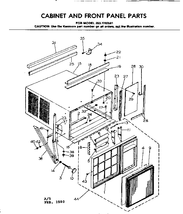 Cabinet and front panel parts