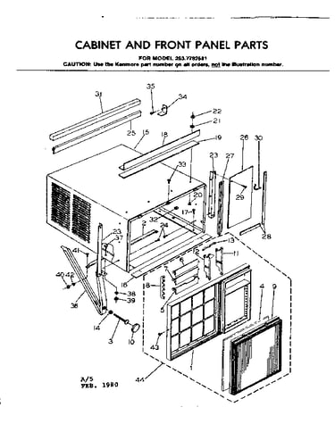Cabinet and front panel parts