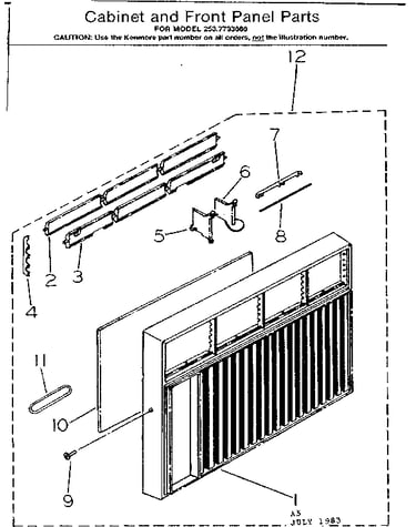 Cabinet & front panel parts