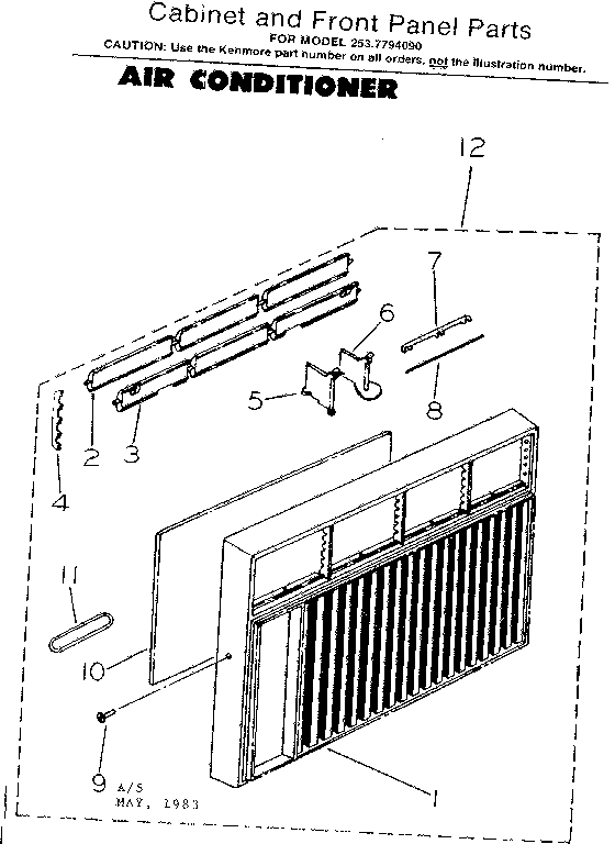 Cabinet and front panel parts