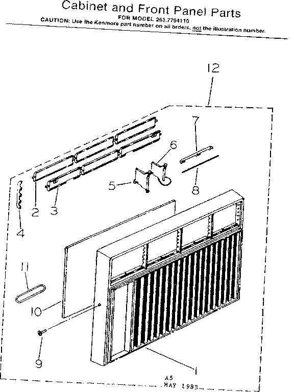 Cabinet and front panel parts