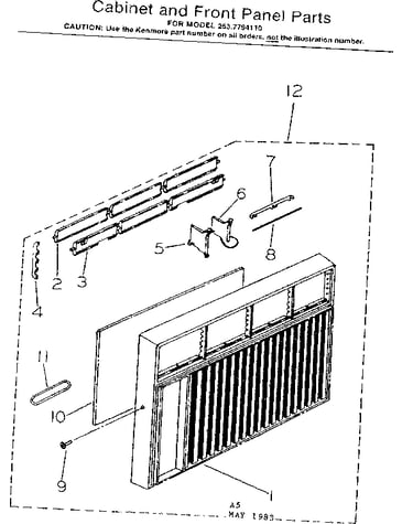 Cabinet and front panel parts
