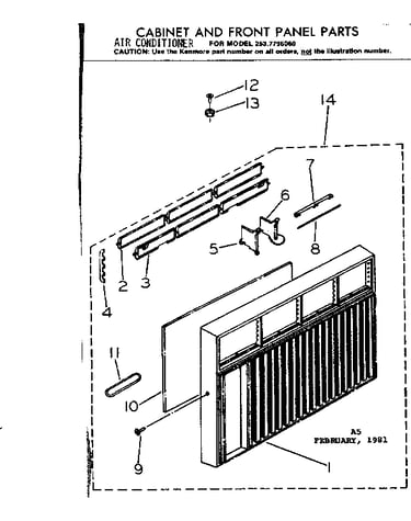 Cabinet & front panel parts