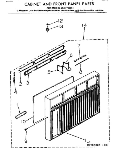 Cabinet & front panel parts