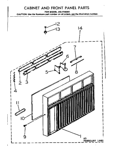 Cabinet and front panel parts