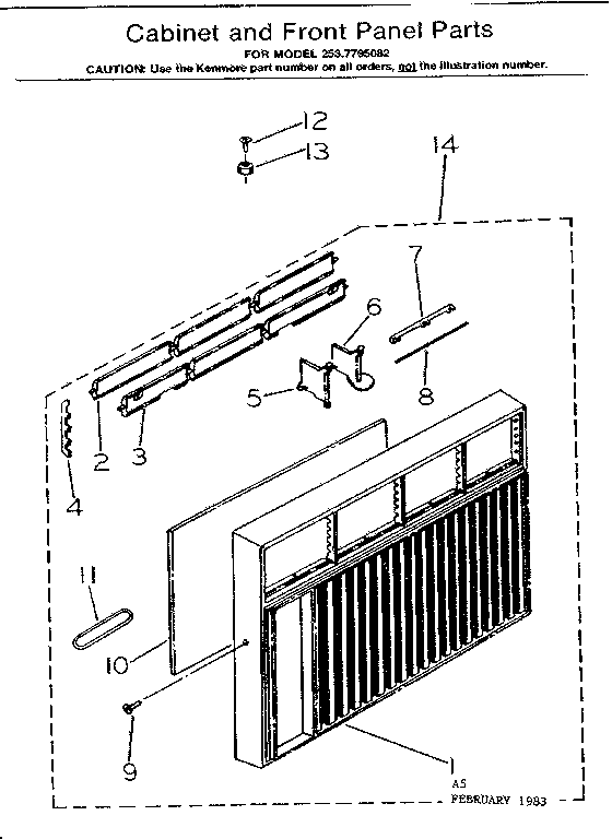 Cabinet and front panel parts