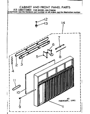 Cabinet & front panel parts