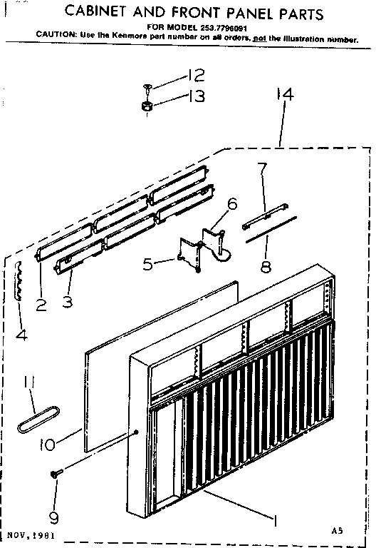 Cabinet & front panel parts
