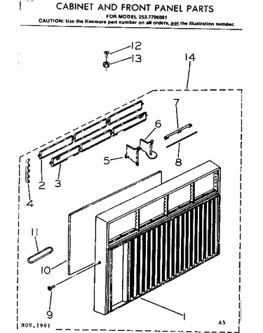 Cabinet & front panel parts