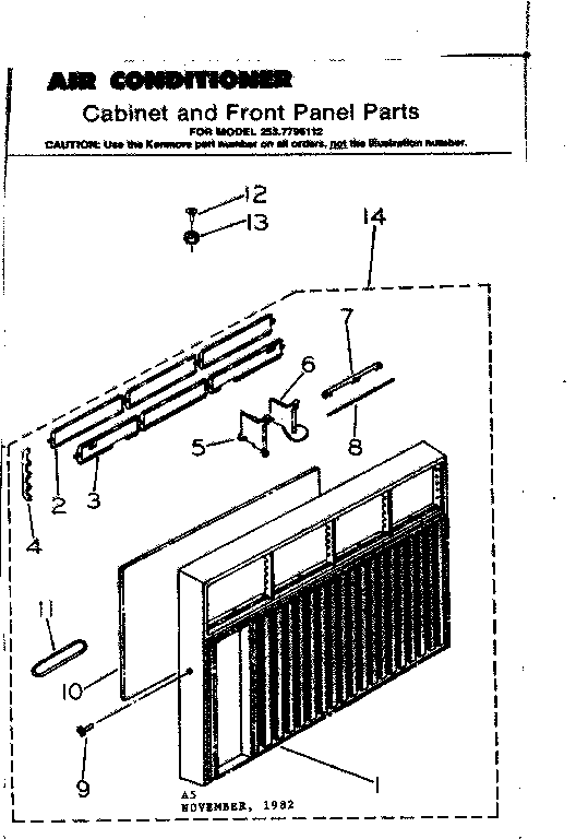 Cabinet and front panel parts