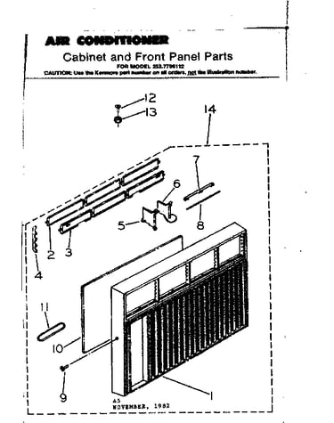Cabinet and front panel parts